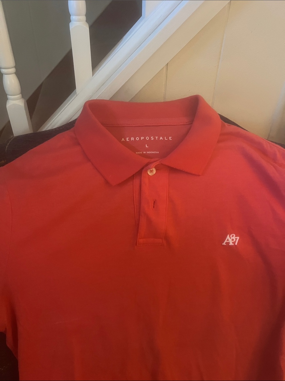 Aeropostale A87 Men's Red Polo Shirt with Embroidered Logo